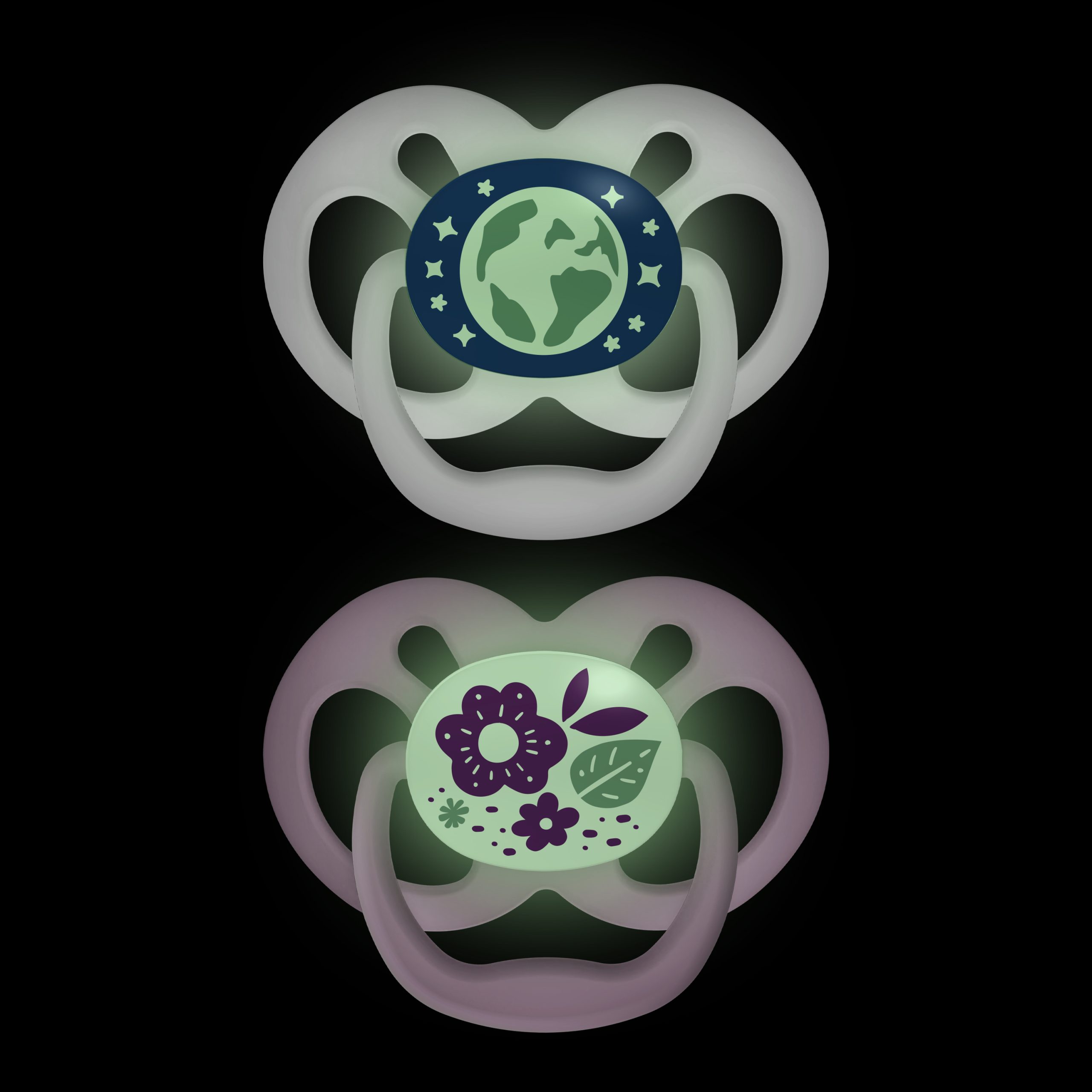 PA22003-INTL_R1_Product_F_Advantage_Soother_Stage_2_Purple_Nature_Glow-in-the-Dark_2-pack_Glowing