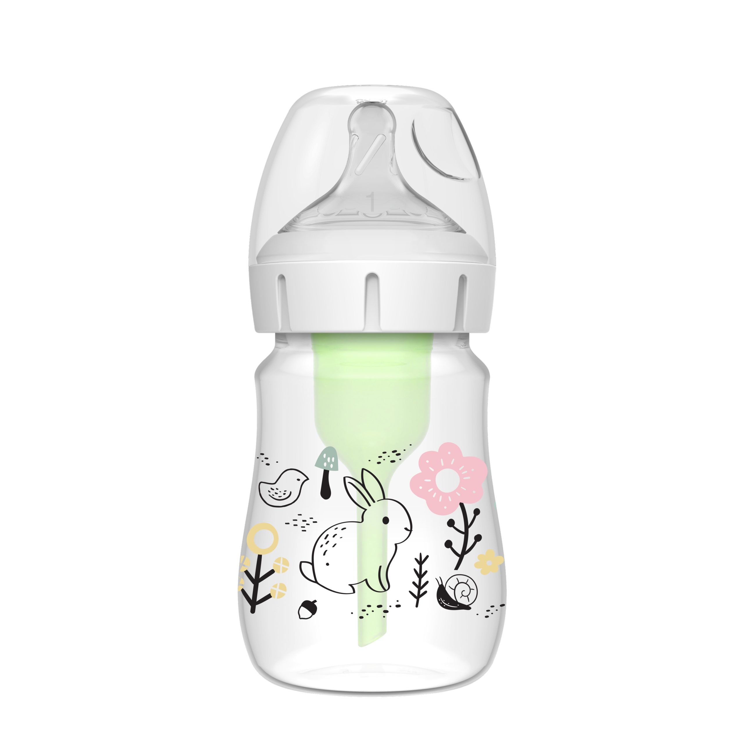 WB51009-INTLX_Product_OptionsPLUS_Wide-Neck_Designer_edition_5oz_150ml_Woodland_Bunny_deco_1-pack